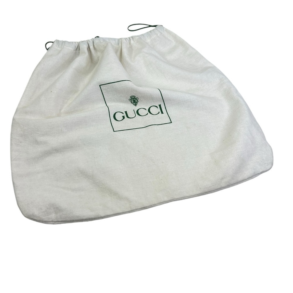 Vintage GUCCI cloth drawstring dustcover bag green string pulls 80's
